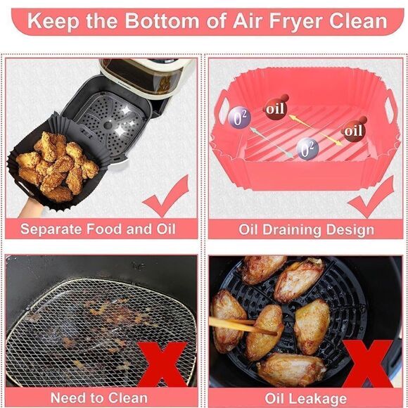 Air Fryer Silicone Pot/liners-4 total-Factory sealed - Picture 3 of 8